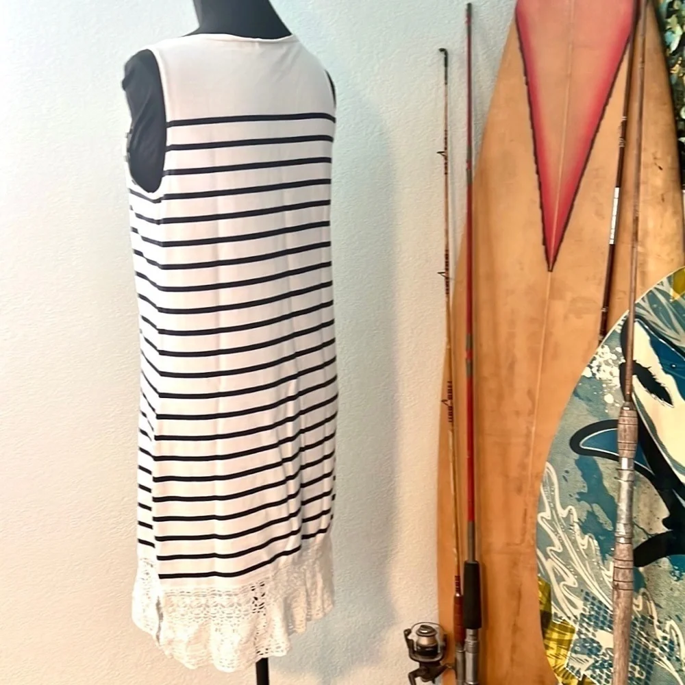 ⚓️Lauren Jean Company, Ralph Lauren, Navy & White YachtWear Cotton Dress,Size M - Picture 2 of 11